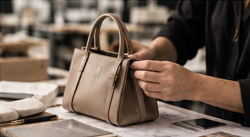 Prototipo di borsa in lavorazione