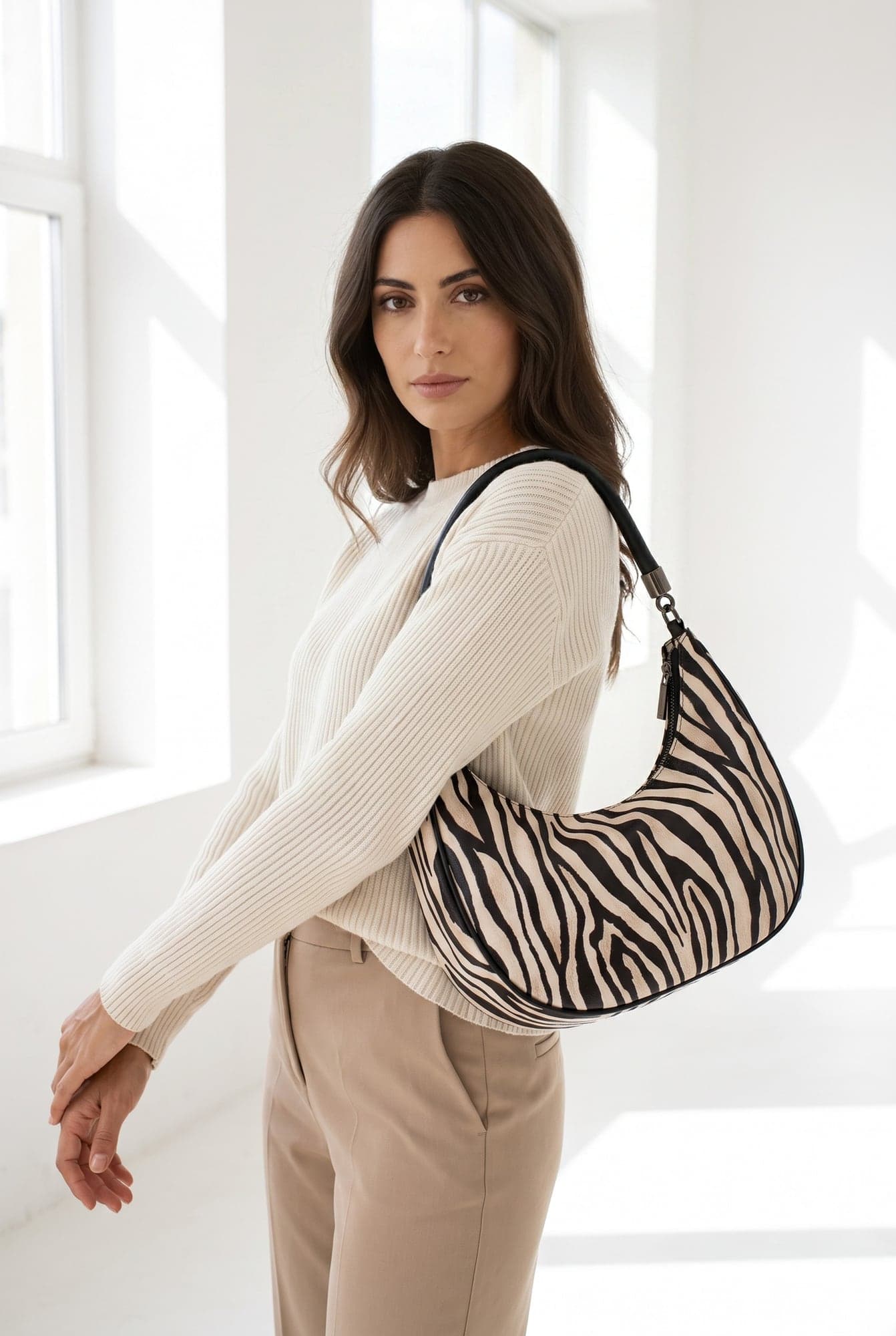 Roberto Cavalli Sport — borsa hobo zebrata