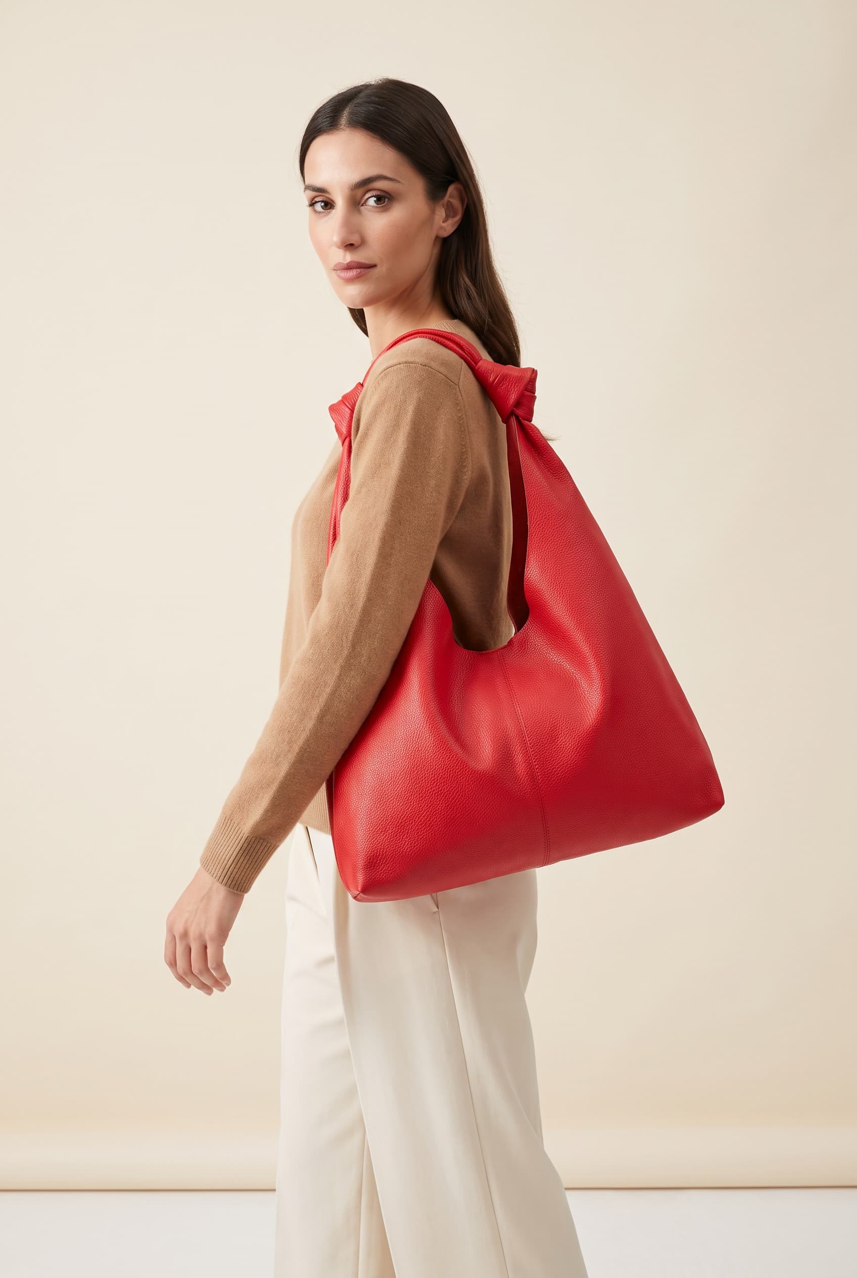 Viola Castellani — borsa a spalla in pelle rosso Ferrari