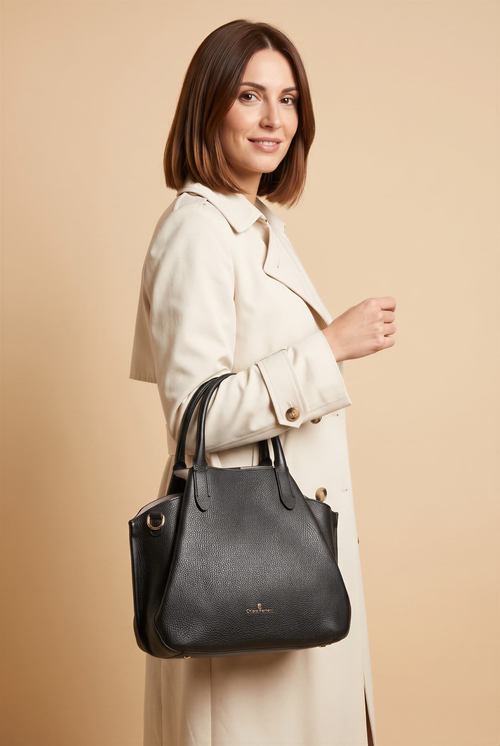 Chiara Ferretti — borsa a mano in pelle nera